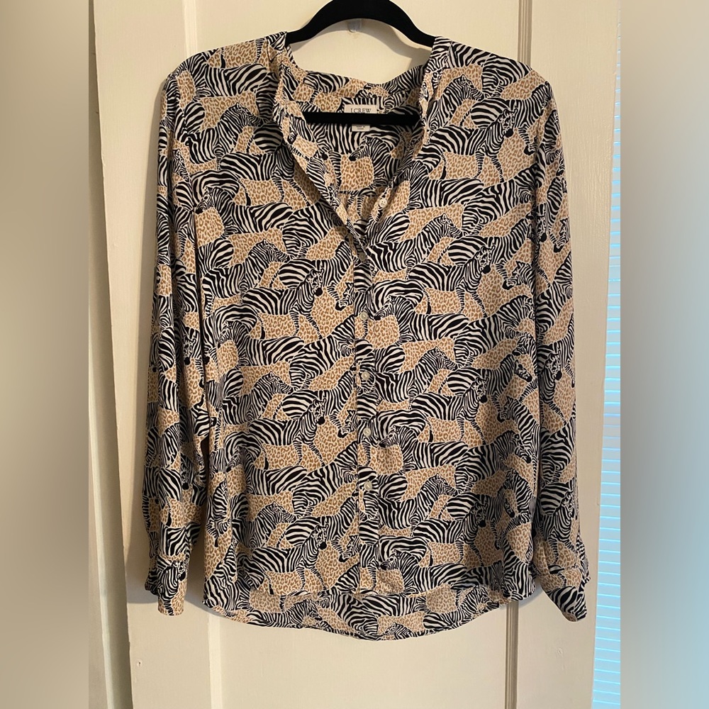 J Crew Animal Print Blouse. Size small.
